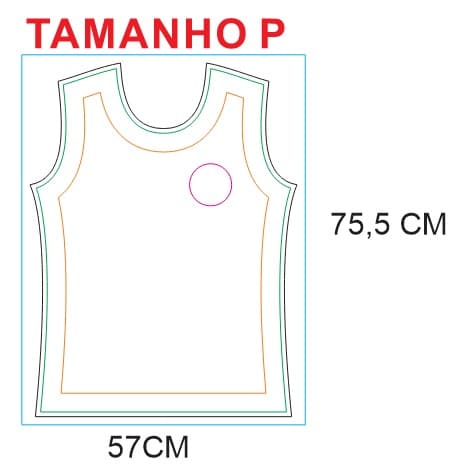 Medidas da camiseta tamanho P